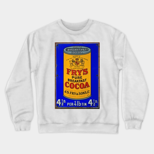 Tin Plate Sign - Fry's Breakfast Cocoa Crewneck Sweatshirt by RedHillDigital